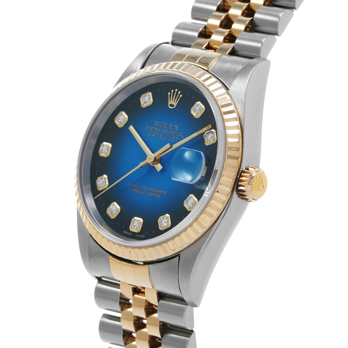 DATE JUST 16233G P (made around 2000) Blue Gradation/Diamond ROLEX Men's [Pre-Owned].