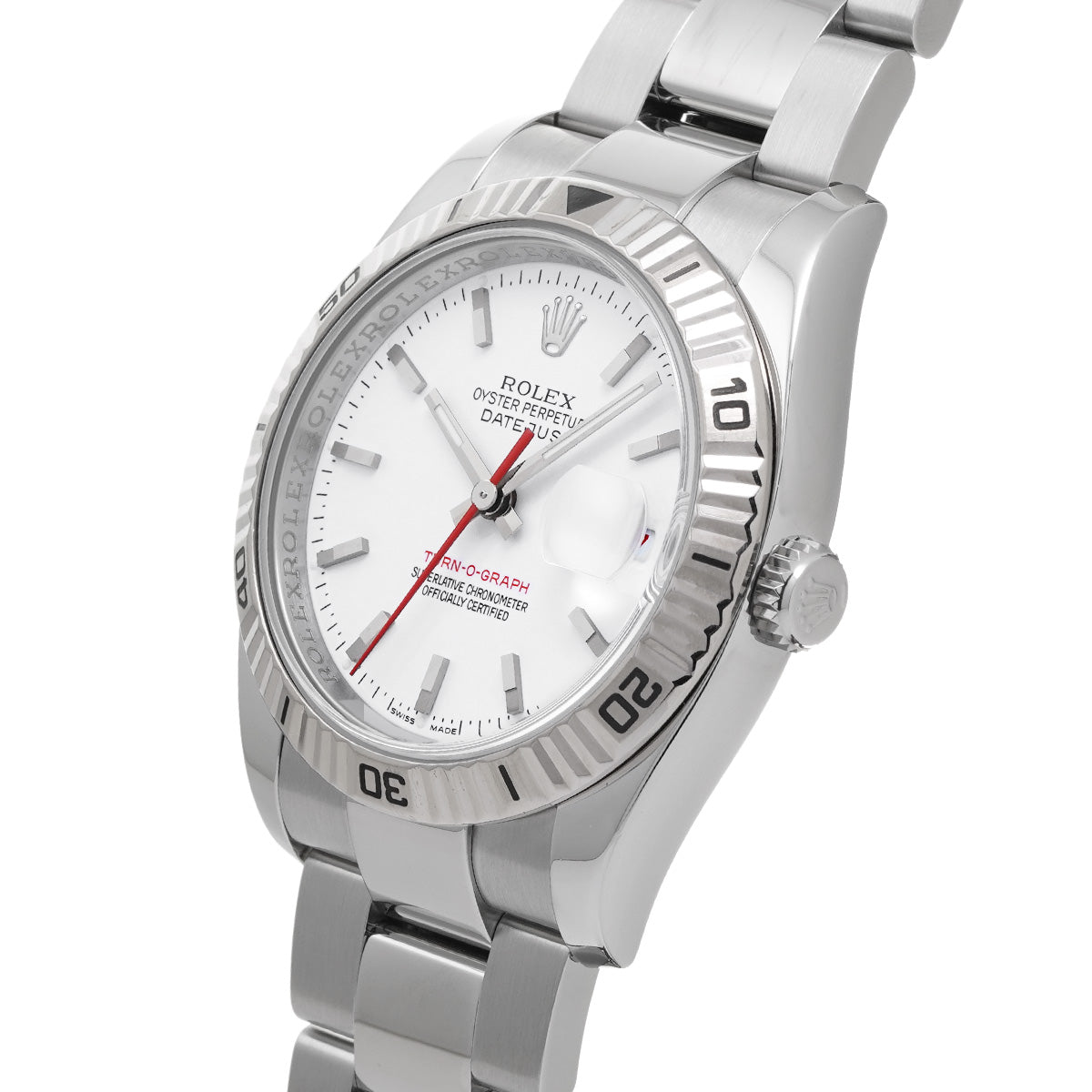 DATE JUST TURNOGRAPH 116264 F (manufactured circa 2004) White ROLEX Men's [Pre-Owned].