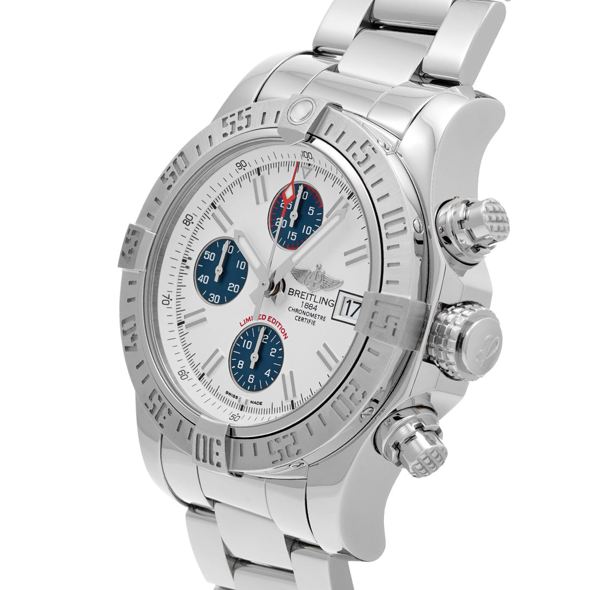 Avenger II A133813K/A760 White/Blue BREITLING Men's [Pre-Owned].