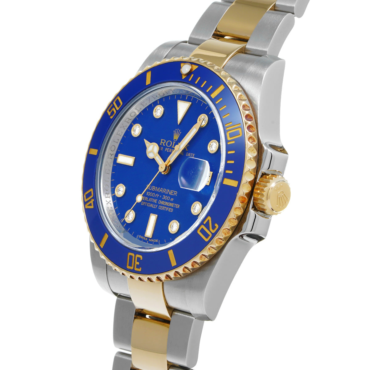 Submariner Date 116613GLB V (manufactured circa 2009) Blue/Diamond ROLEX Men's [Pre-Owned].