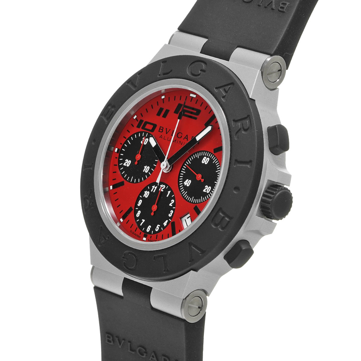 Aluminum Chronograph DUCATI BB40ATCH Red/Black BVLGARI Men's [Pre-Owned].