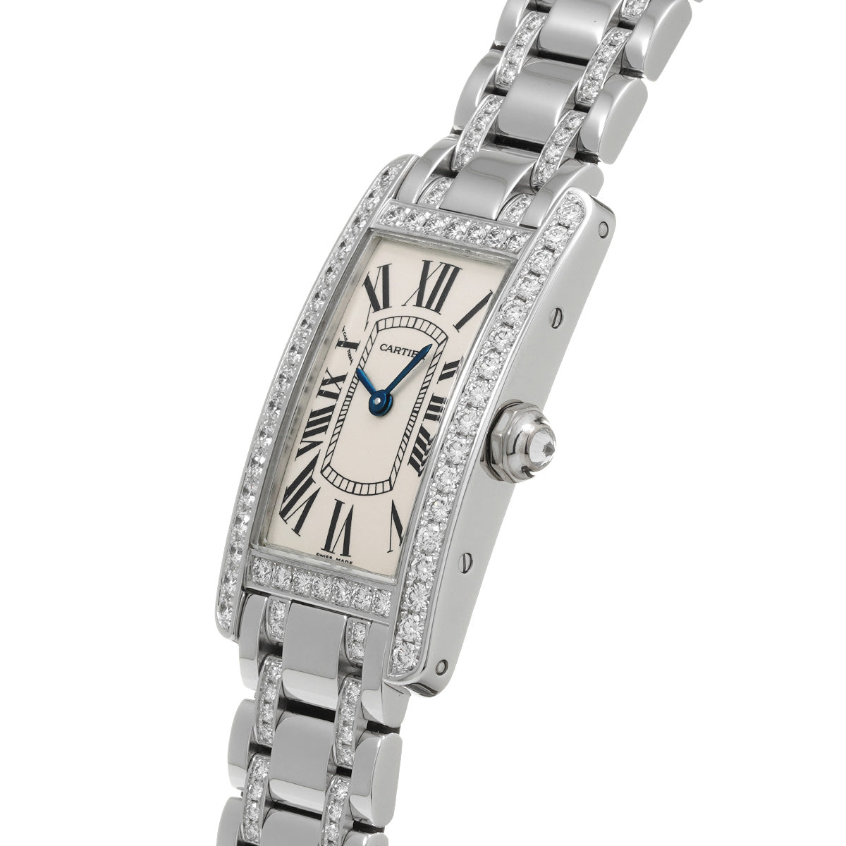 Tank American SM WB7073MP White CARTIER Ladies [Pre-Owned].