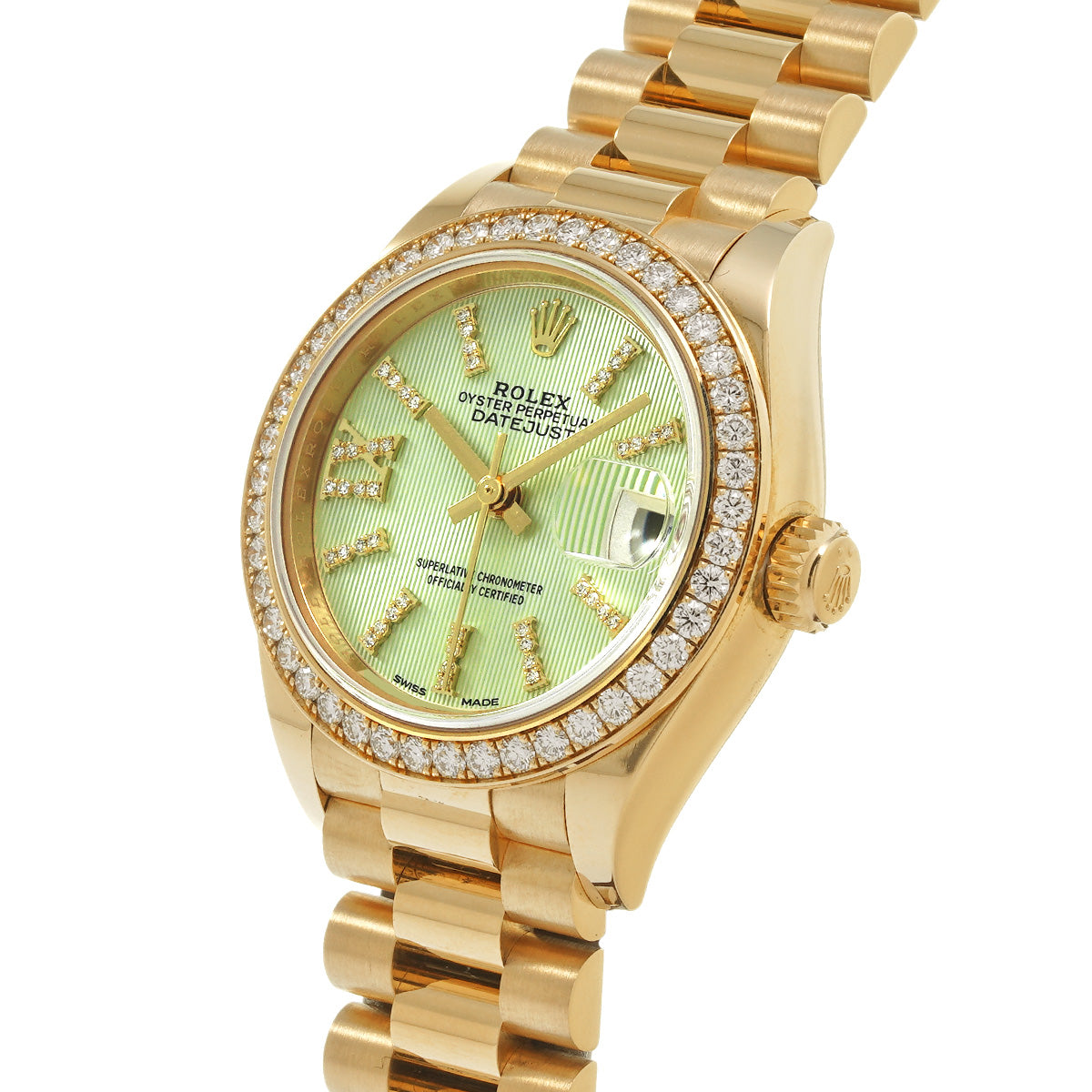 Datejust Lady 28 279138RBR Random Serial Linden Green Tapestry/Diamond ROLEX Ladies [Pre-Owned].