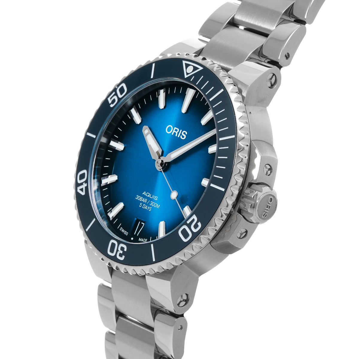 Aquis Date Caliber 400 01 400 7769 4135-07 8 22 09PEB Blue ORIS Men's [pre-owned].