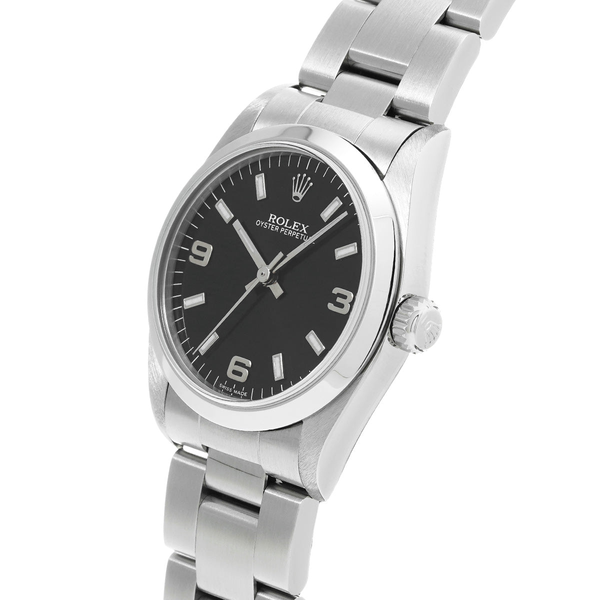 Oyster Perpetual 77080 A (manufactured circa 1999) Black ROLEX Unisex [Pre-Owned].