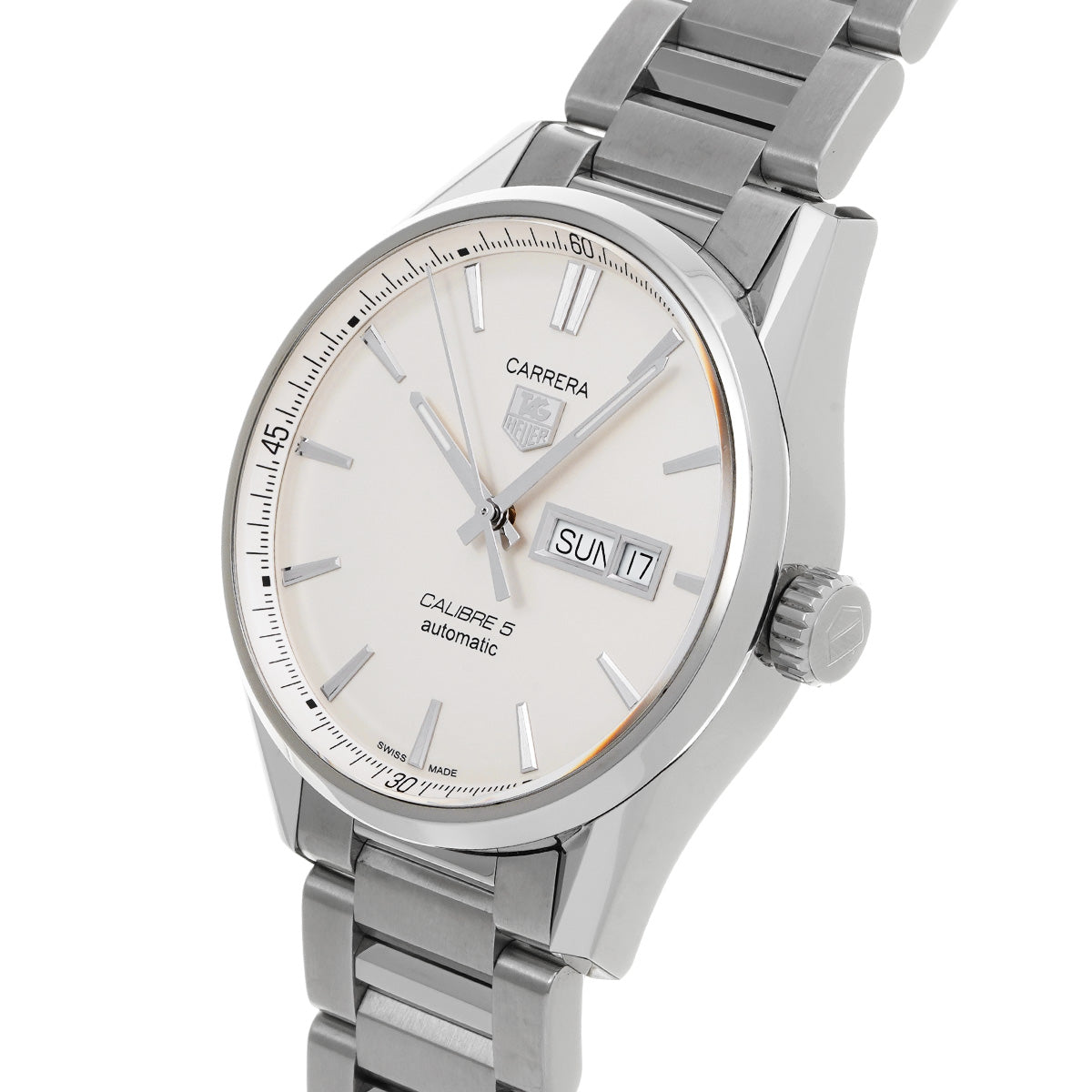 CARRERA Calibre 5 Day Date WAR201B.BA0723 Silver TAG HEUER Men's [Pre-Owned].