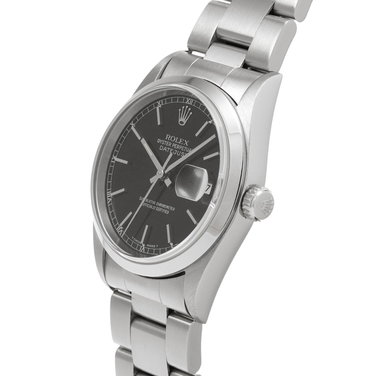DATE JUST 16200 U (manufactured circa 1997) Black ROLEX Men's [Pre-Owned].