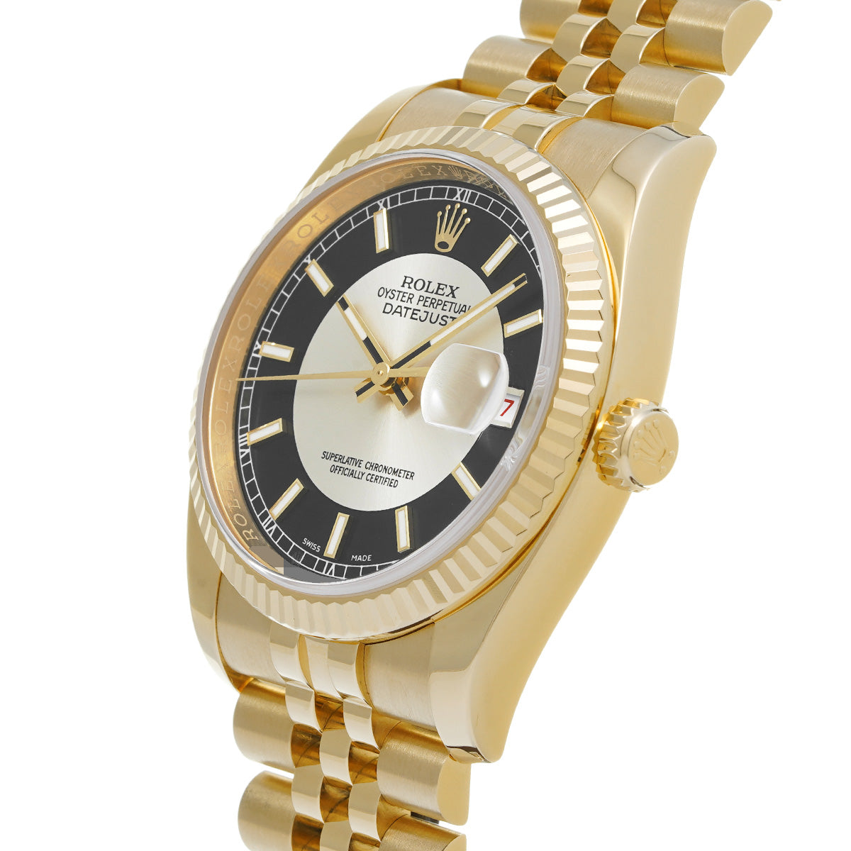 DATE JUST 116238 D (manufactured circa 2006) Silver/Black ROLEX Men's [Pre-Owned].