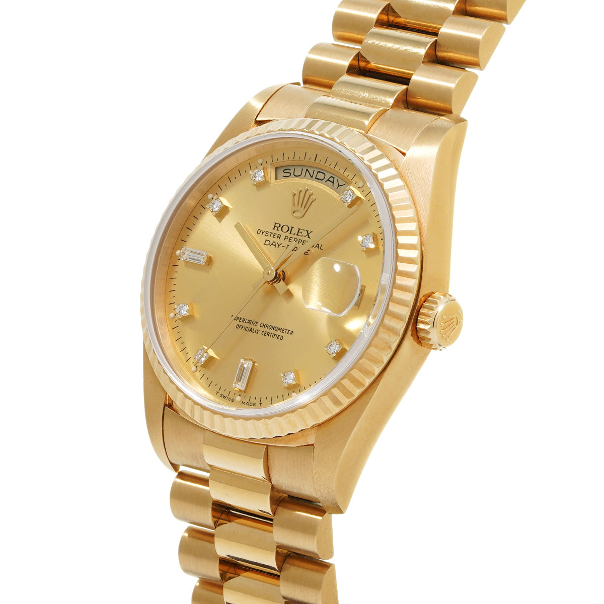 Day Date 36 18238A L (manufactured circa 1988) Champagne/Diamond ROLEX Men's [Pre-Owned].