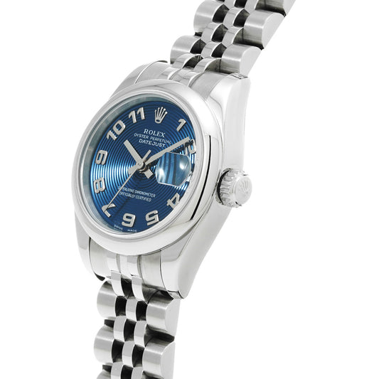 DATE JUST 179160 D (manufactured circa 2005) Blue Concentric ROLEX Ladies [Pre-Owned].