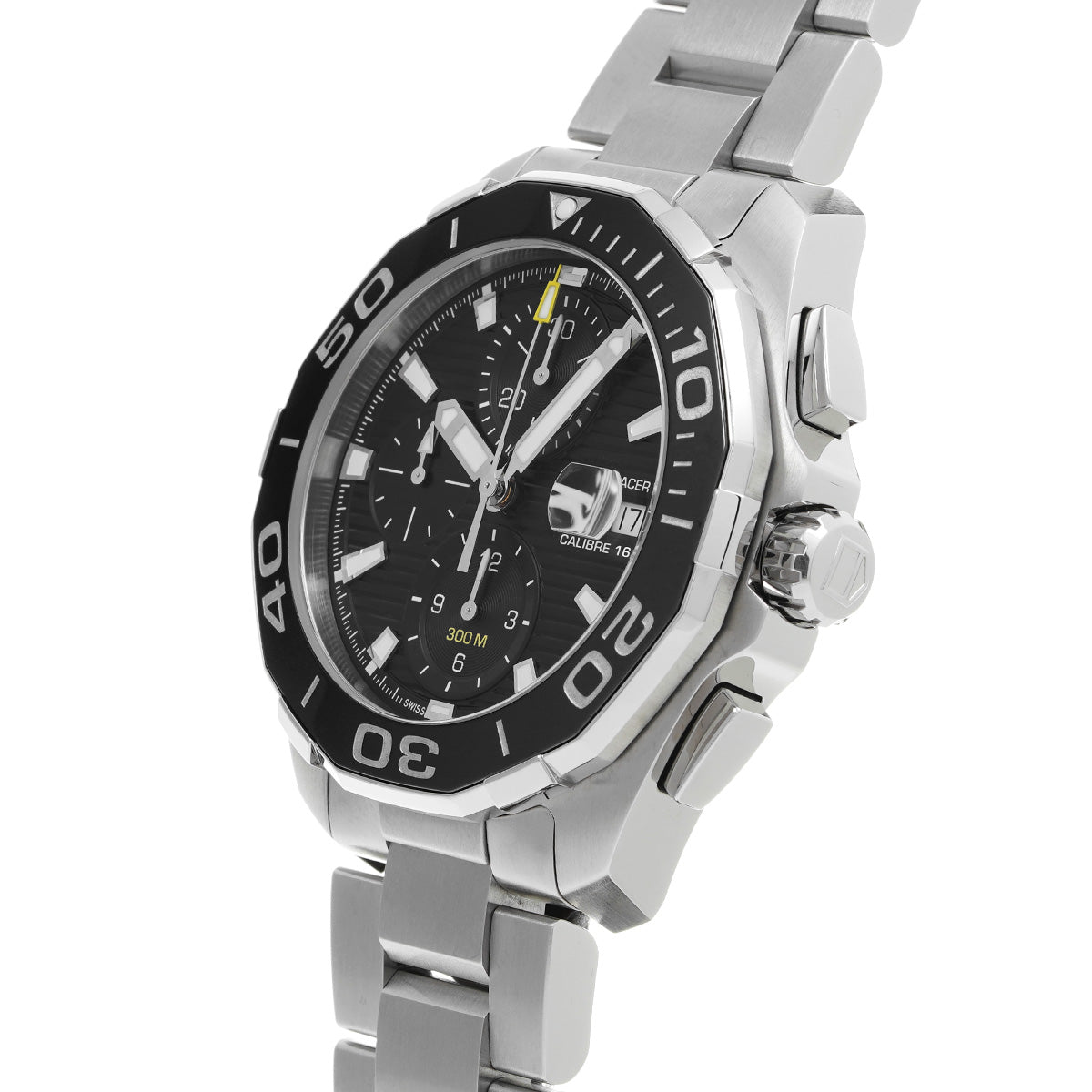 Aquaracer Calibre 16 Chronograph CAY211A.BA0927 Black TAG HEUER Men's [Pre-Owned]
