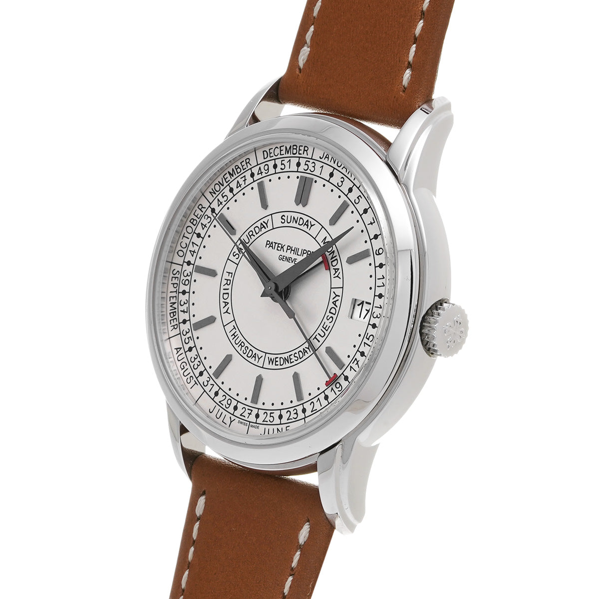 Calatrava Complication Weekly Calendar 5212A-001 Silver PATEK PHILIPPE Men's [Pre-Owned].