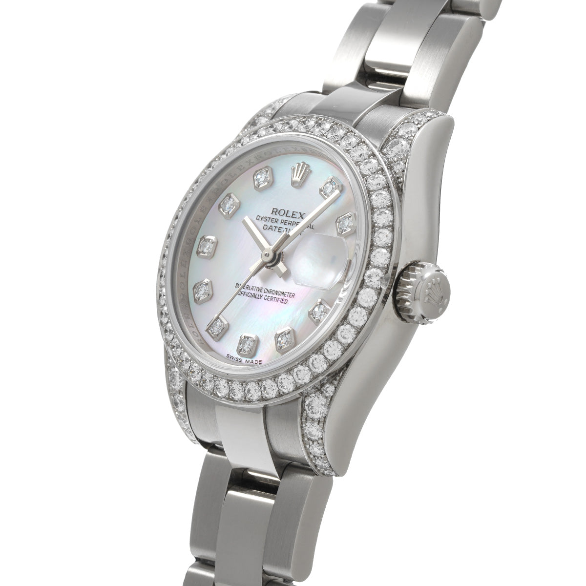 DATE JUST 179159NG Z (made around 2006) White MOP/Diamond ROLEX Ladies [Pre-Owned].