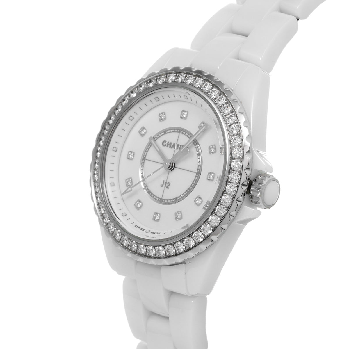 J12 33MM H6418 White/Diamond CHANEL Ladies [Pre-owned].