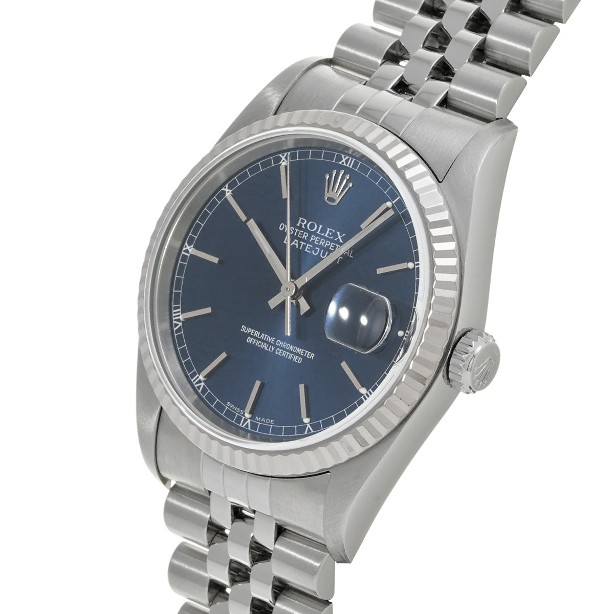 DATE JUST 16234 Y (manufactured circa 2002) Blue ROLEX Men's [Pre-Owned].