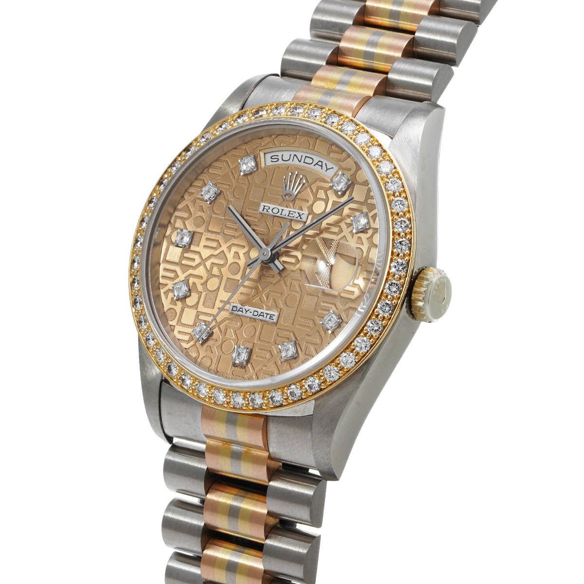 Day Date 18349G BIC N (manufactured circa 1991) Champagne Computer/Diamond ROLEX Men's [Pre-Owned].