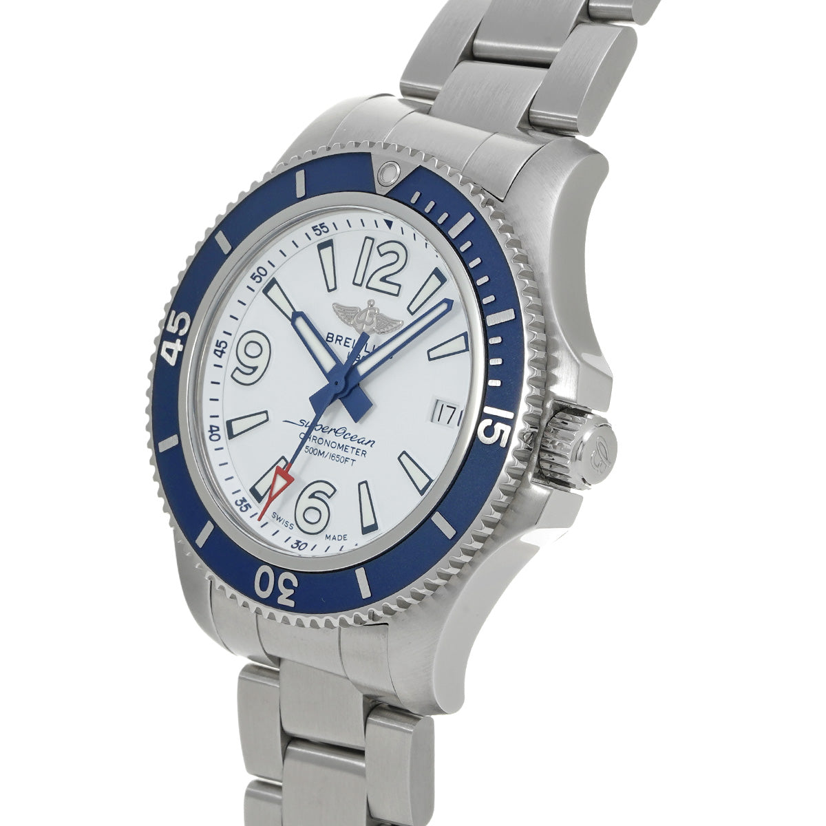 Super Ocean Automatic 42 A17366D81A1A1 White BREITLING Men's [Pre-Owned].