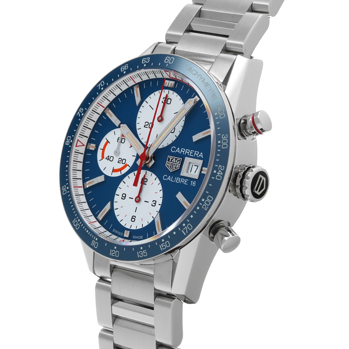 CARRERA Calibre 16 Chronograph CV201AR.BA0715 Blue/White TAG HEUER Men's [Pre-Owned]