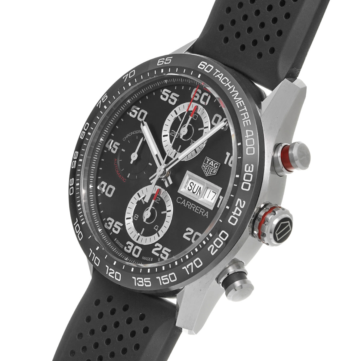CARRERA Calibre 16 Chronograph Day Date CBN2A1AA.FT6228 Black TAG HEUER Men's [Pre-Owned].