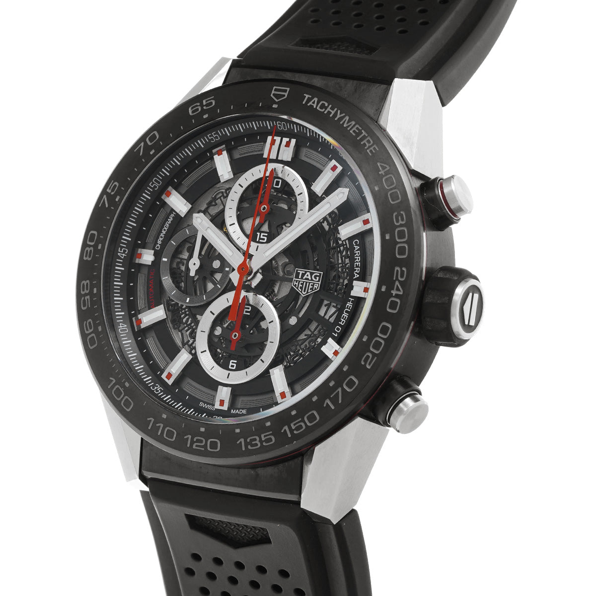 CARRERA CALIBRE HEUER 01 Chronograph CAR2A1Z.FT6044 Black TAG HEUER Men's [Pre-Owned].