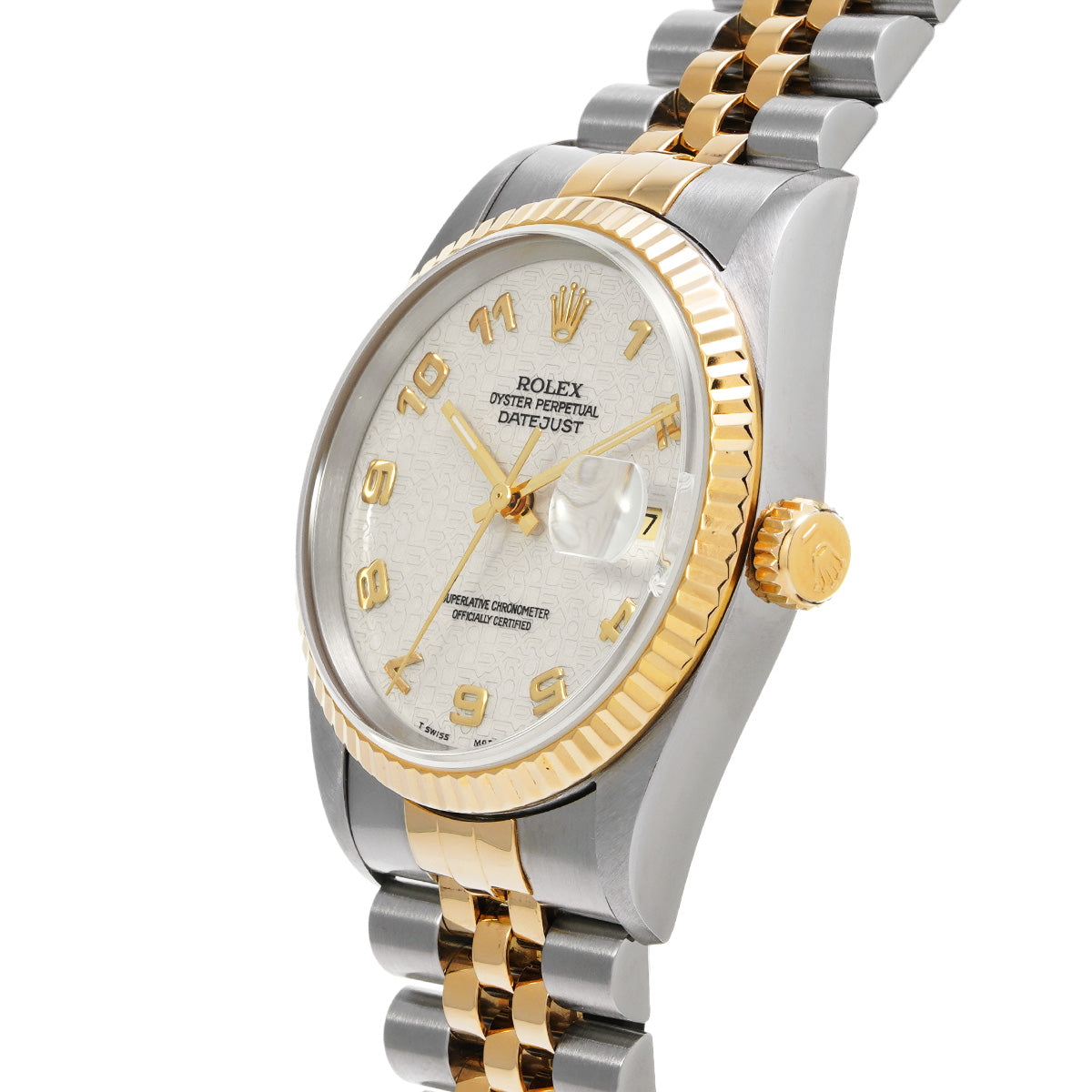 Datejust 16233 W (manufactured circa 1995) Ivory Computer ROLEX Men's [Pre-Owned].