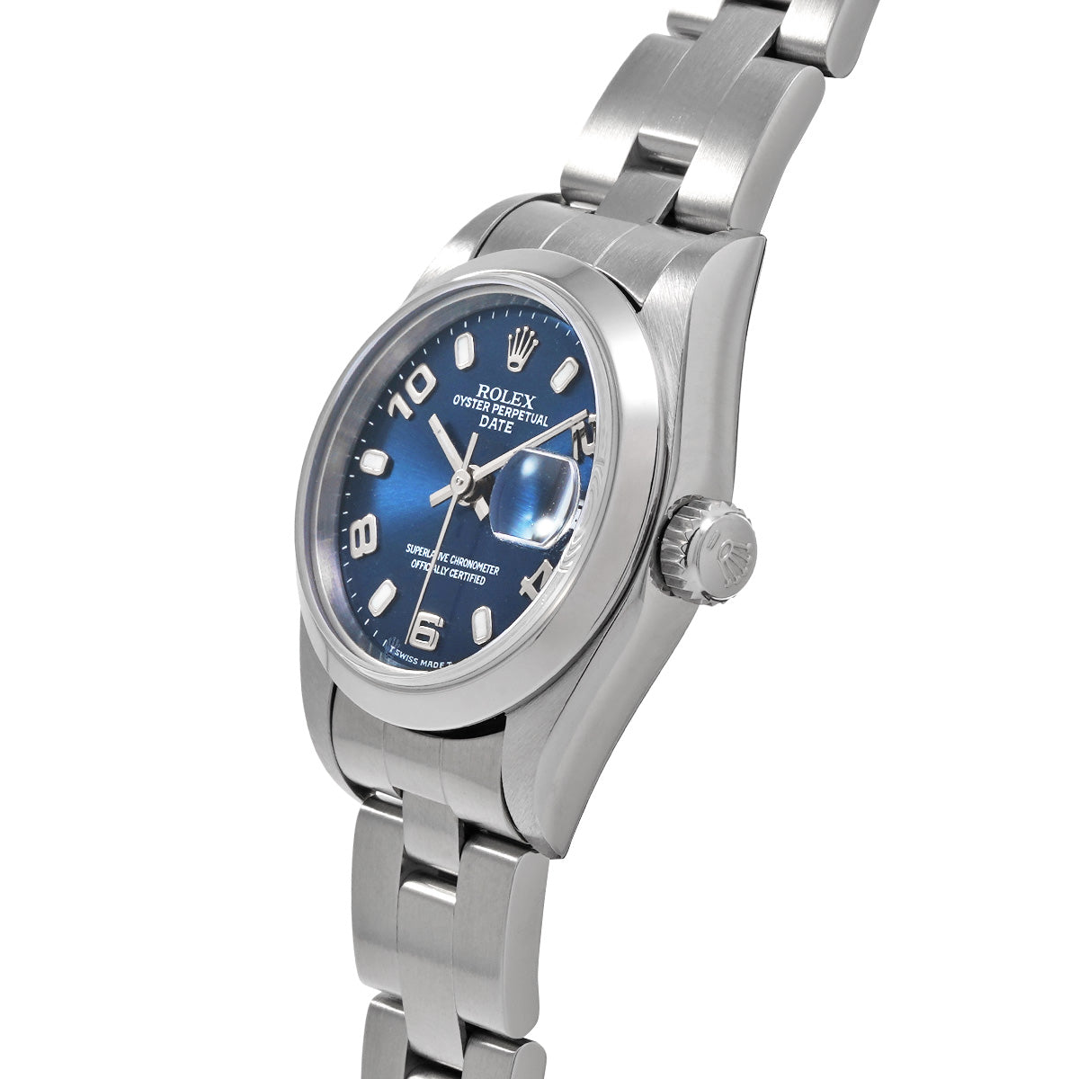 Oyster Perpetual Date 69160 A (manufactured circa 1999) Blue ROLEX Ladies [Pre-Owned].