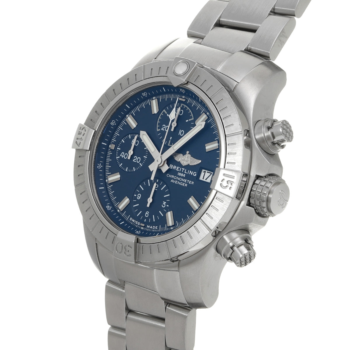 Avenger Chronograph 43 A13385101C1A1 Blue BREITLING Men's [Pre-Owned].