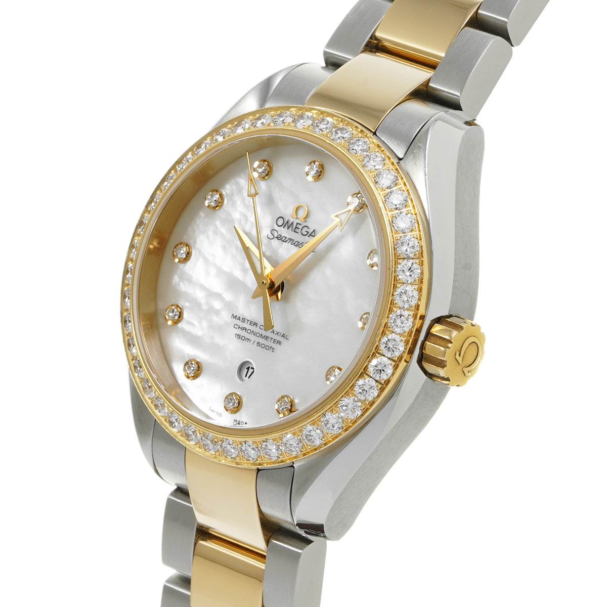 Seamaster Aqua Terra 150M 231.25.34.20.55.006 White MOP/Diamond OMEGA Ladies [Pre-owned]