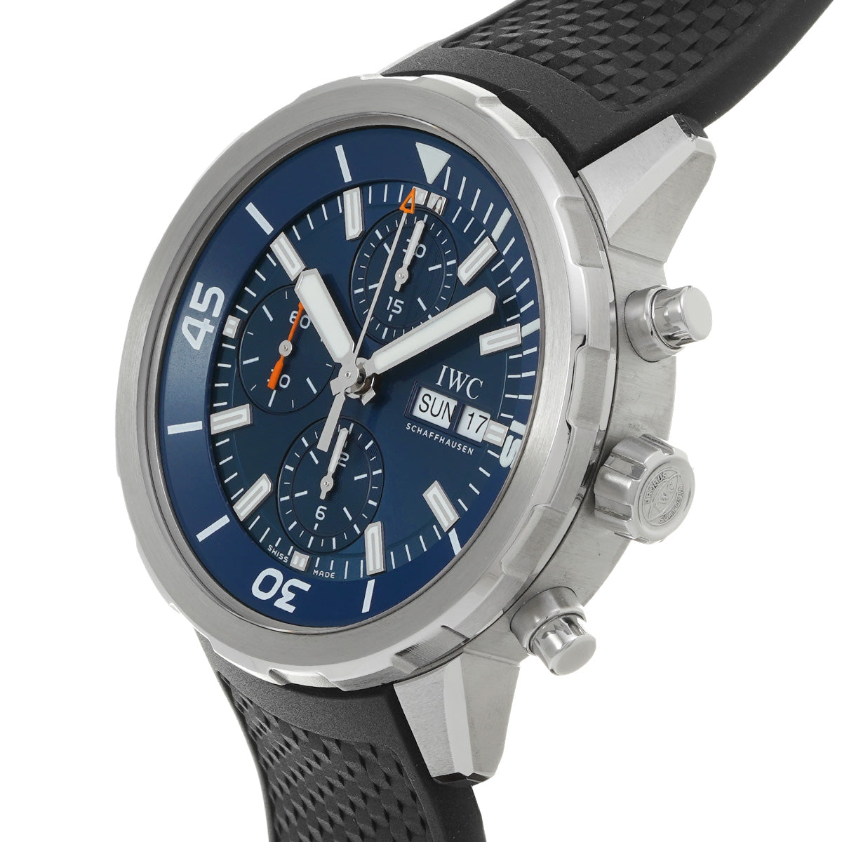 Aquatimer Chronograph Expedition Jacques-Yves Cousteau IW376805 Blue IWC Men's [Pre-Owned]