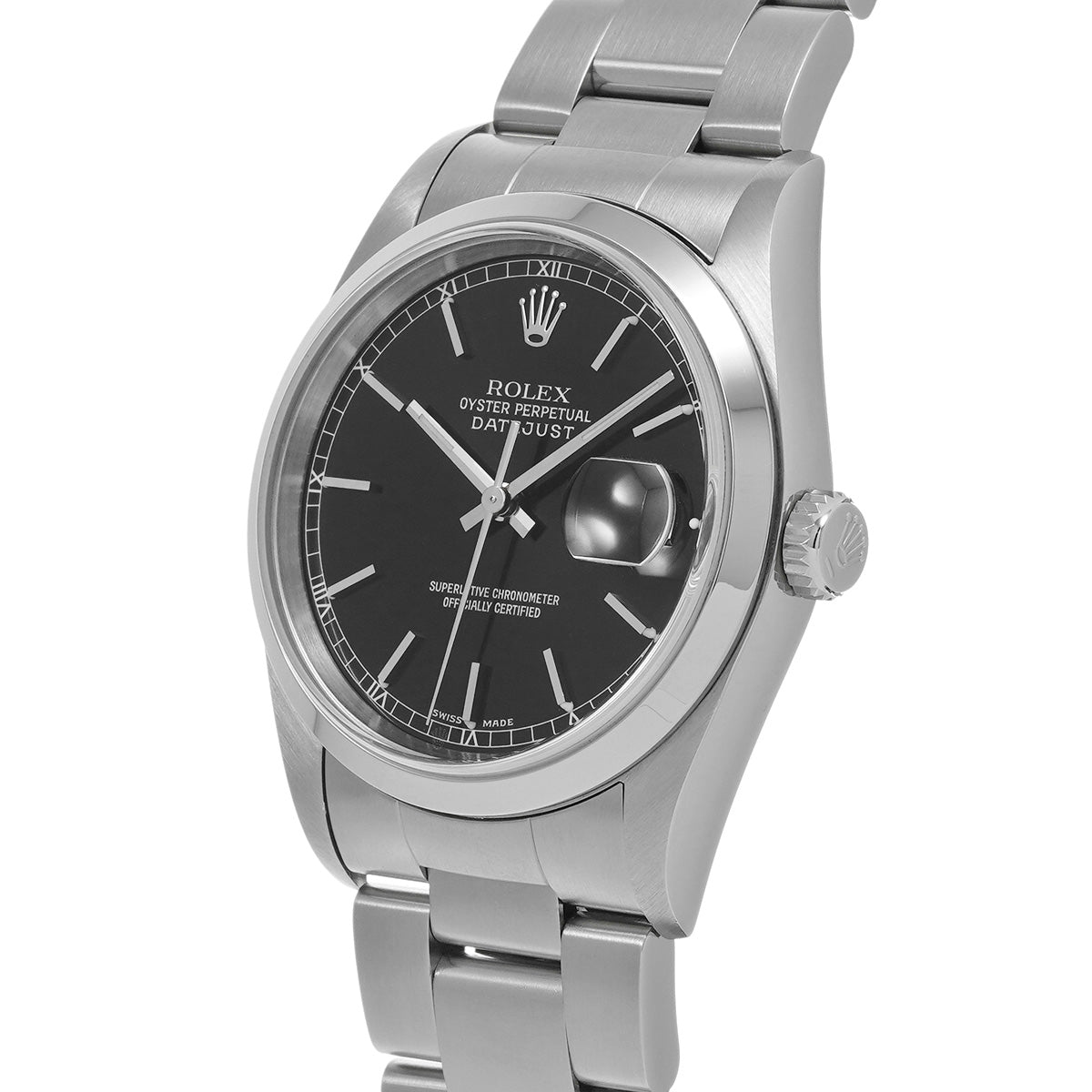 DATE JUST 16200 F (manufactured circa 2003) Black ROLEX Men's [Pre-Owned].