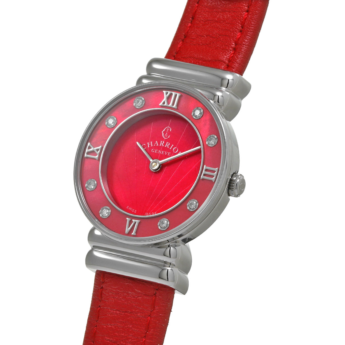 Saint Tropez Colors 028SRD1.365.573 Red MOP/Diamond CHARRIOL Ladies [Pre-Owned].