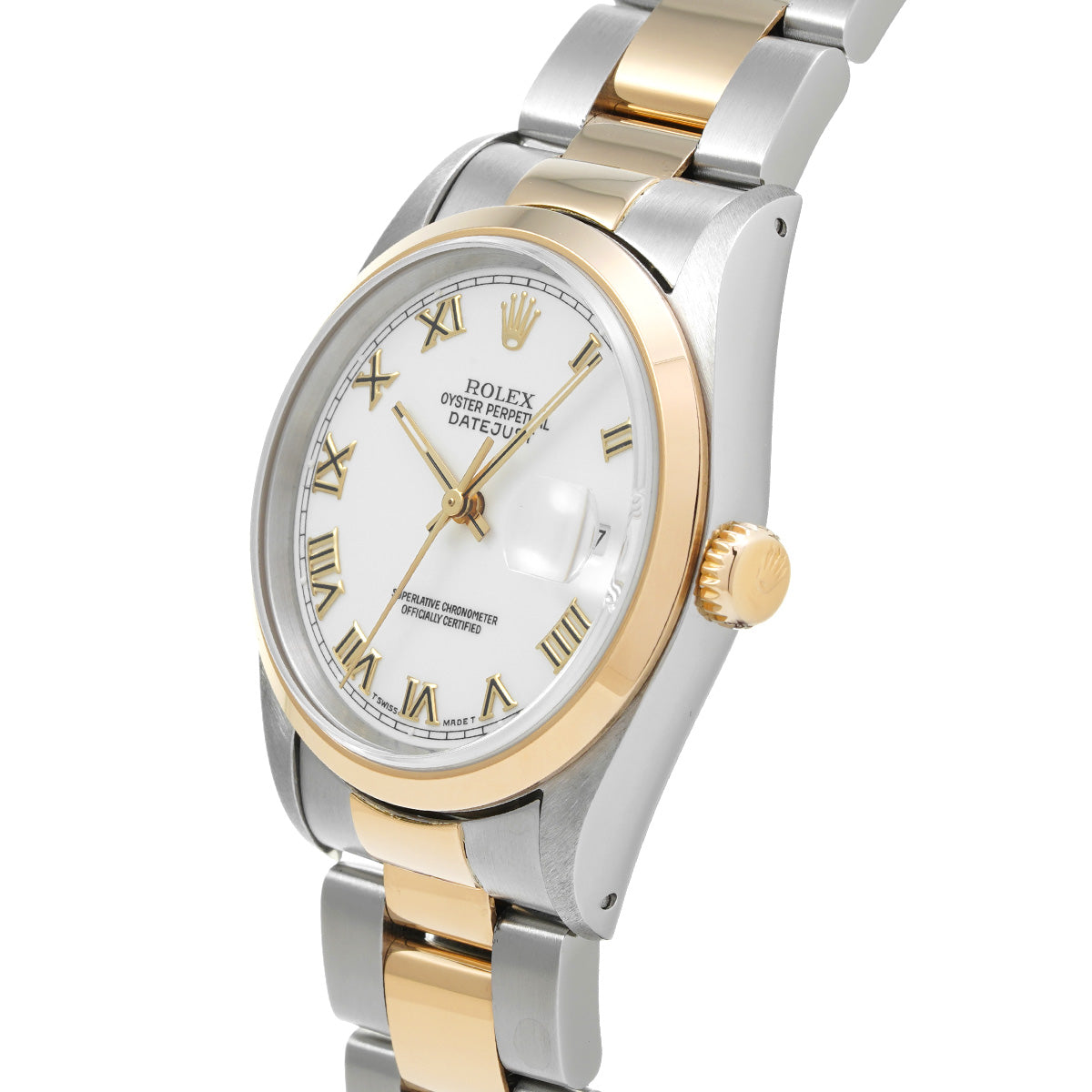 DATE JUST 16203 X (manufactured circa 1991) White ROLEX Men's [Pre-Owned].