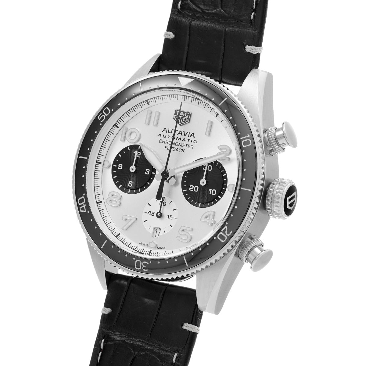 Autavia Calibre Heuer 02 Flyback Chronograph Chronometer CBE511B.FC8279 Silver/Black TAG HEUER Mens [Pre-Owned]