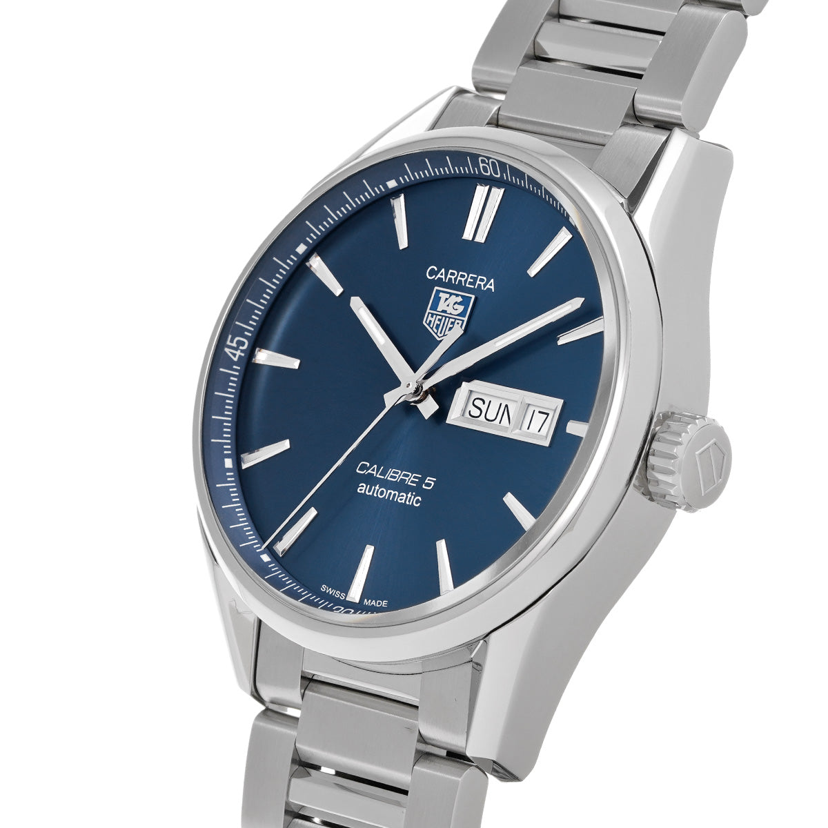 CARRERA Calibre 5 Day Date WAR201E.BA0723 Blue TAG HEUER Men's [Pre-Owned].