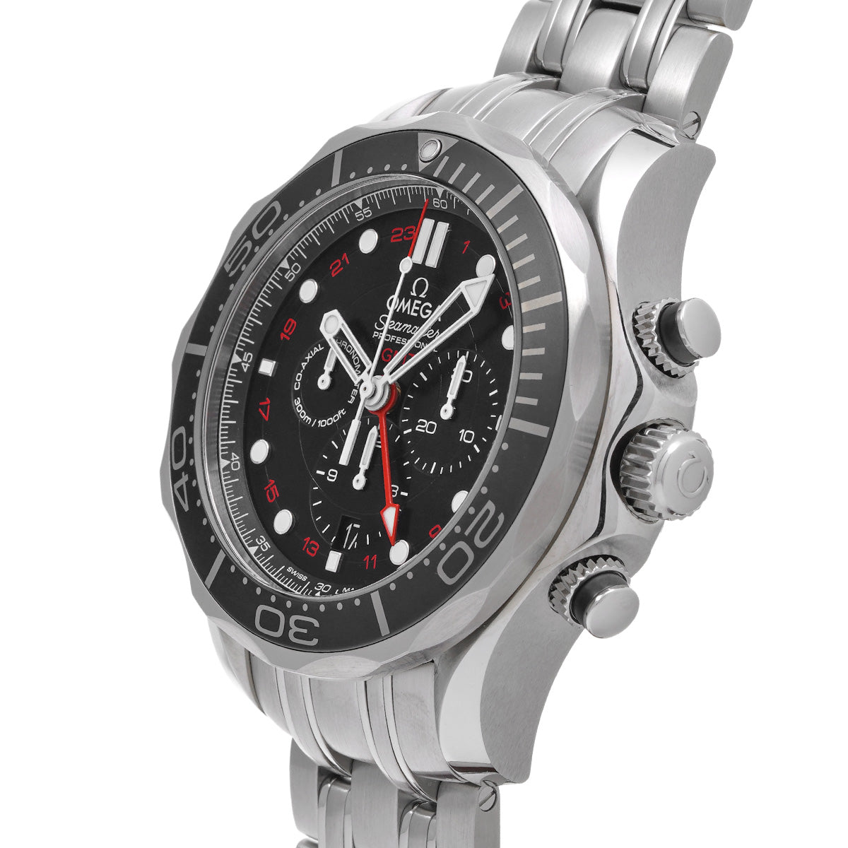 Seamaster Diver 300 Co-Axial Chronograph GMT 212.30.44.52.01.001 Black OMEGA Men's [Pre-Owned].