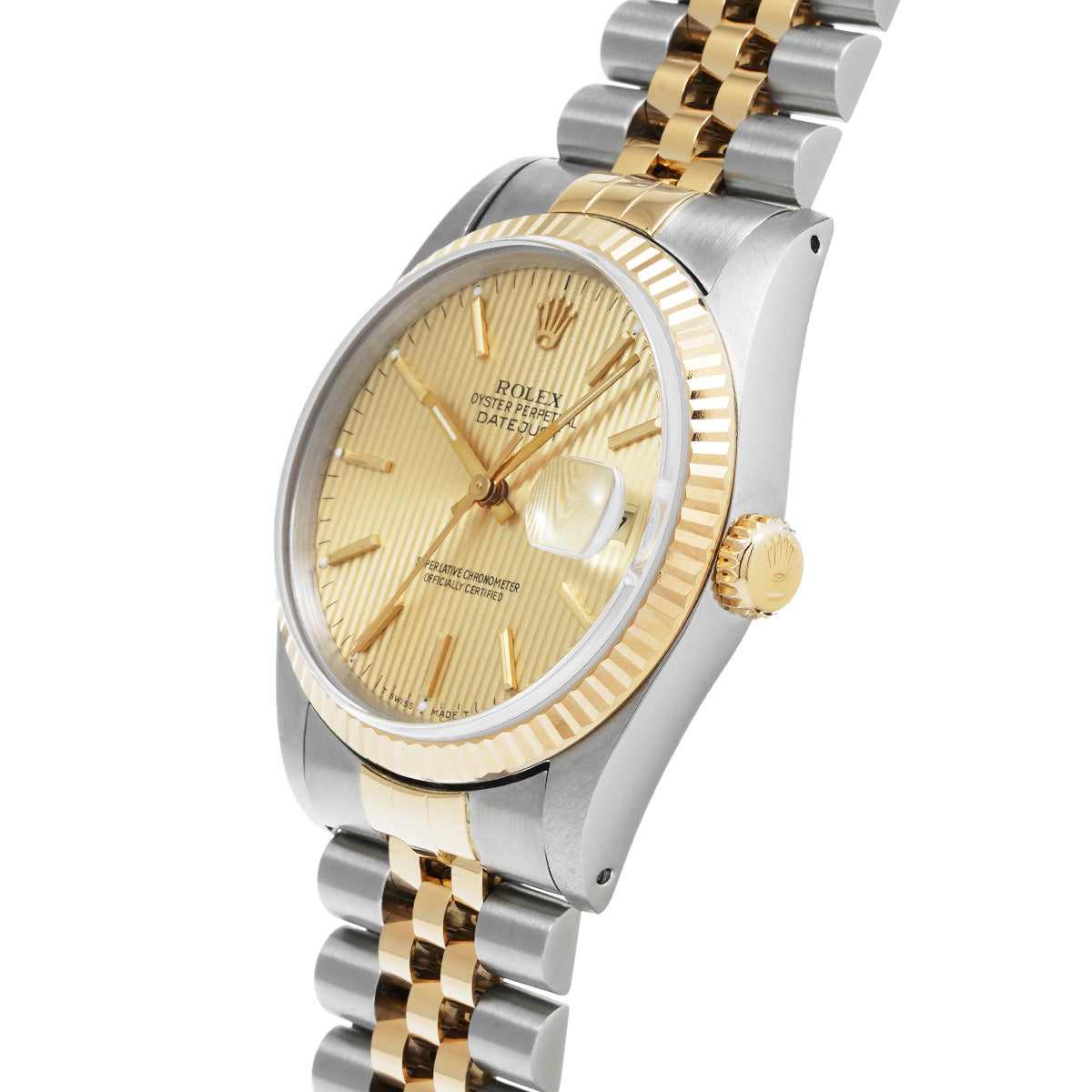 Datejust 16233 R (manufactured circa 1987) Champagne Tapestry ROLEX Men's [Pre-Owned].