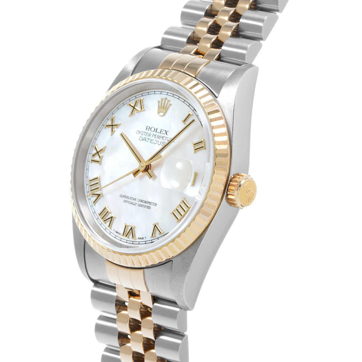 DATE JUST 16233NR W (made around 1995) White MOP ROLEX Men's [Pre-Owned].
