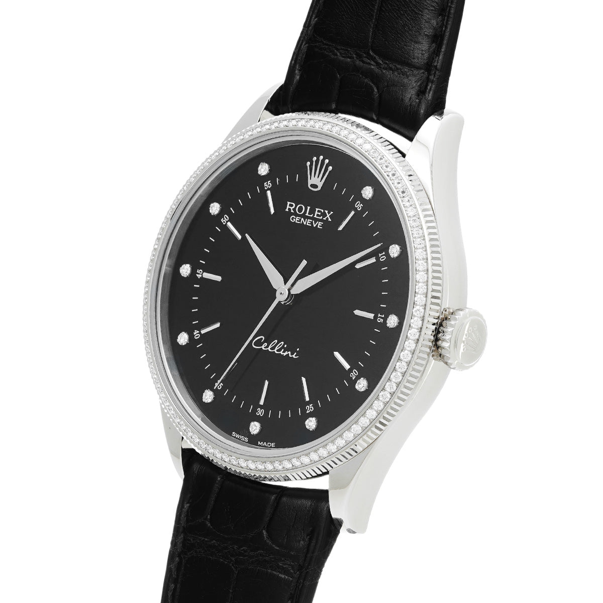 Cellini Time 50609RBR Random Serial Black/Diamond ROLEX Men's [Pre-Owned].