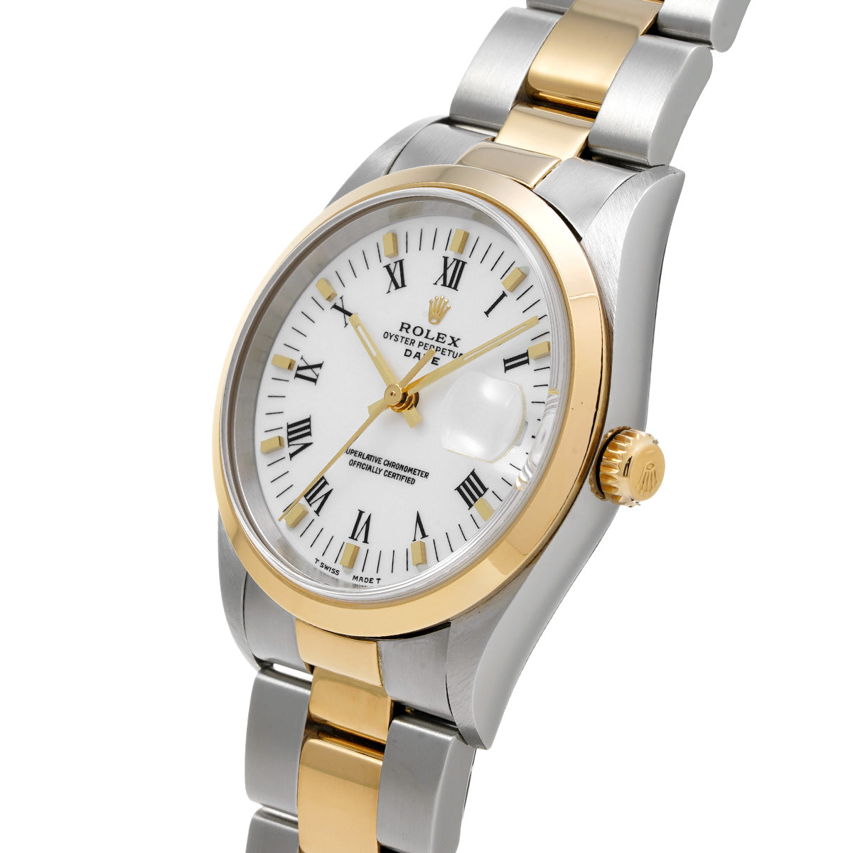 Oyster Perpetual Date 15203 A (manufactured circa 1998) White ROLEX Men's [Pre-Owned].