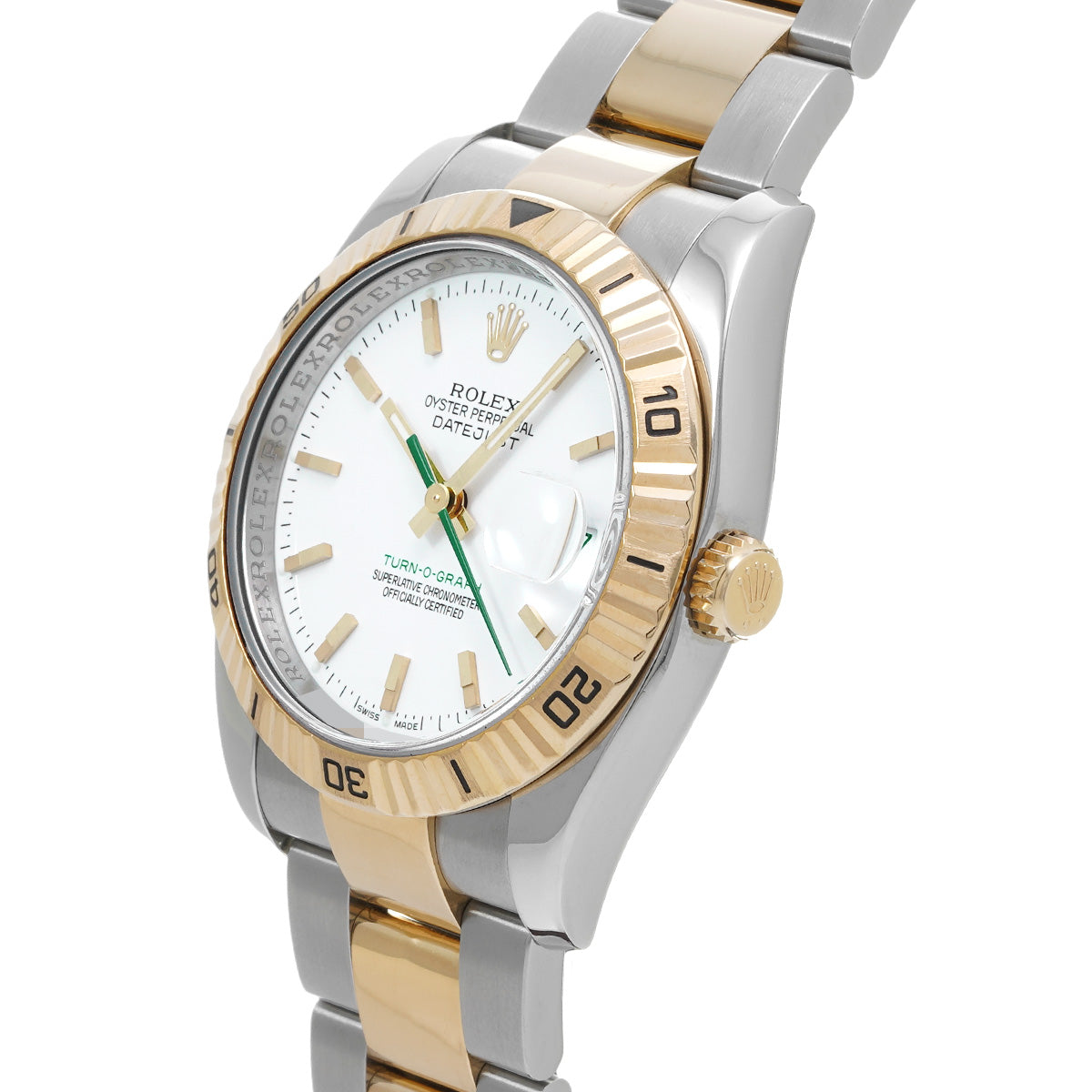 DATE JUST TURNOGRAPH 116263 F (manufactured circa 2004) White ROLEX Men's [Pre-Owned].