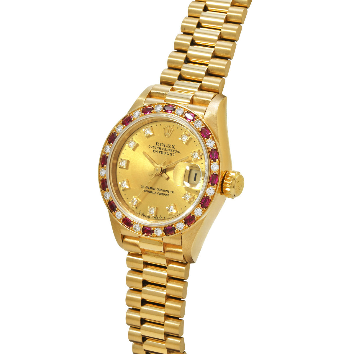 DATE JUST 69198G E (manufactured circa 1991) Champagne/Diamond ROLEX Ladies [Pre-Owned].