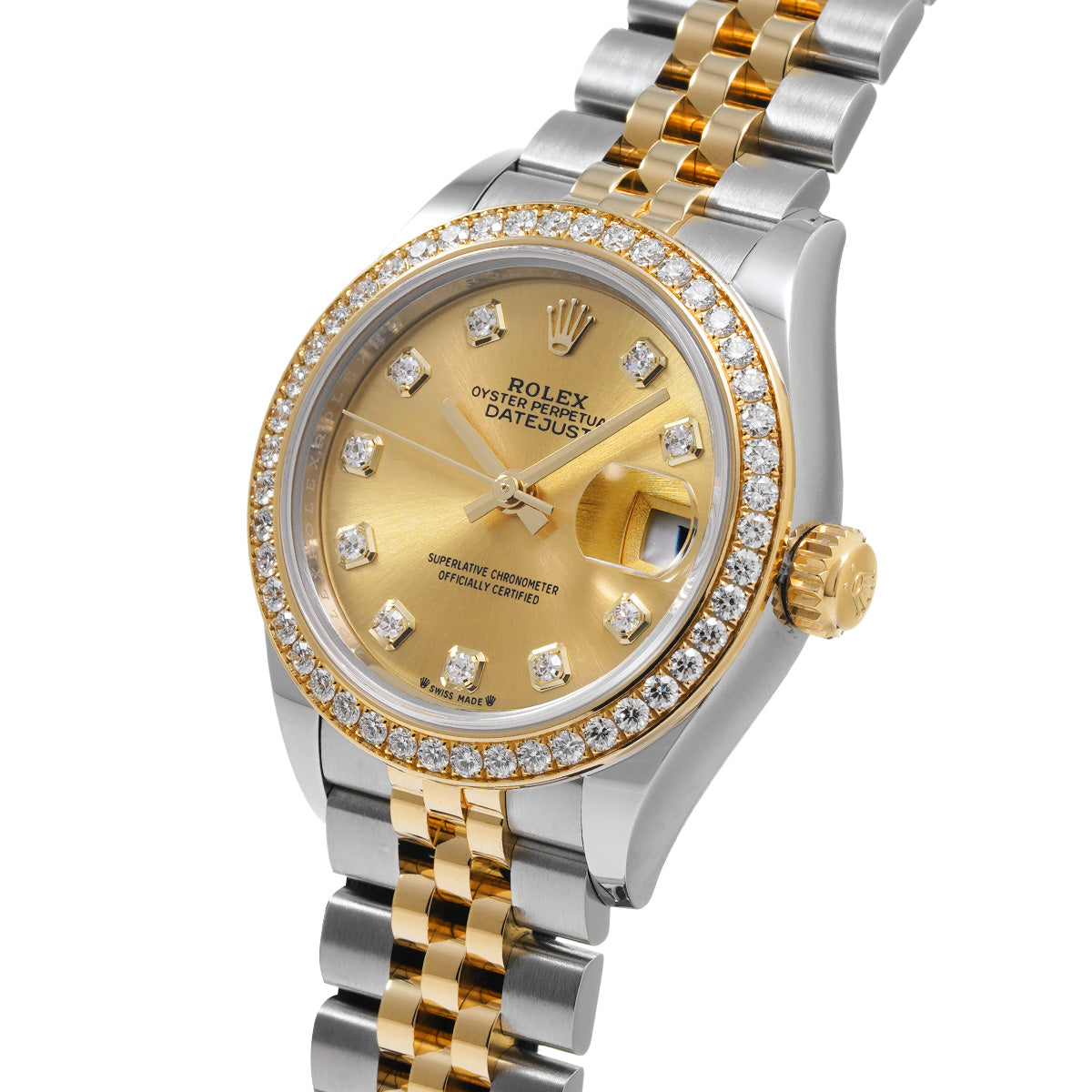 Lady Datejust 28 279383RBR Random Serial Champagne/Diamond ROLEX Ladies [Pre-Owned].