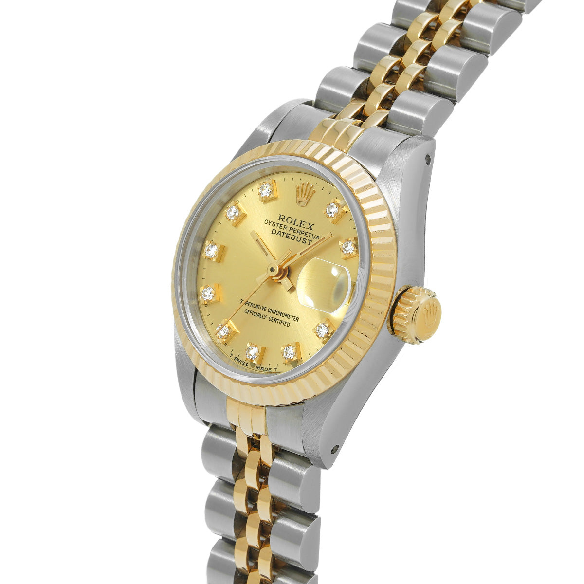 DATE JUST 69173G R (manufactured circa 1988) Champagne/Diamond ROLEX Ladies [Pre-Owned].