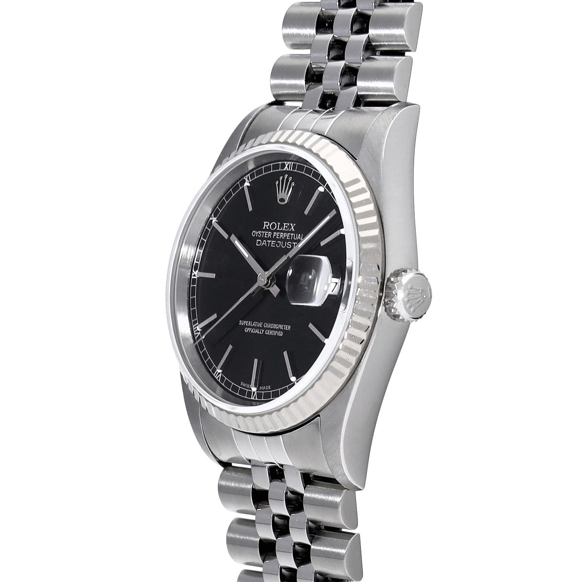 DATE JUST 16234 U (manufactured circa 1997) Black ROLEX Men's [Pre-Owned].