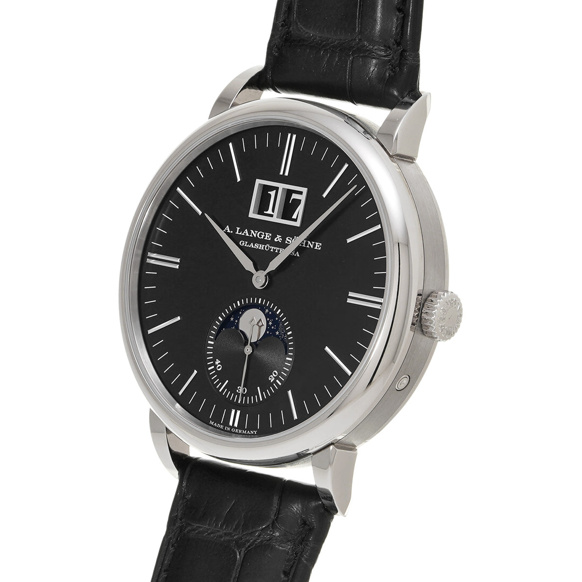 Saxonia Moonphase 384.029 Black A. Lange &amp; Sohne Men's [pre-owned]