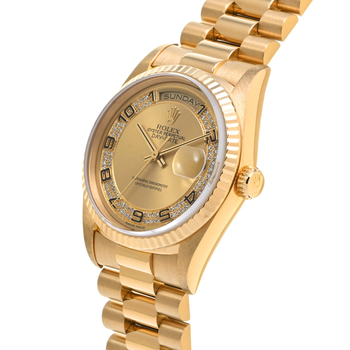 Day Date 36 18238MR W (manufactured circa 1995) Yellow Gold/Milliard Diamonds ROLEX Men's [Pre-Owned].