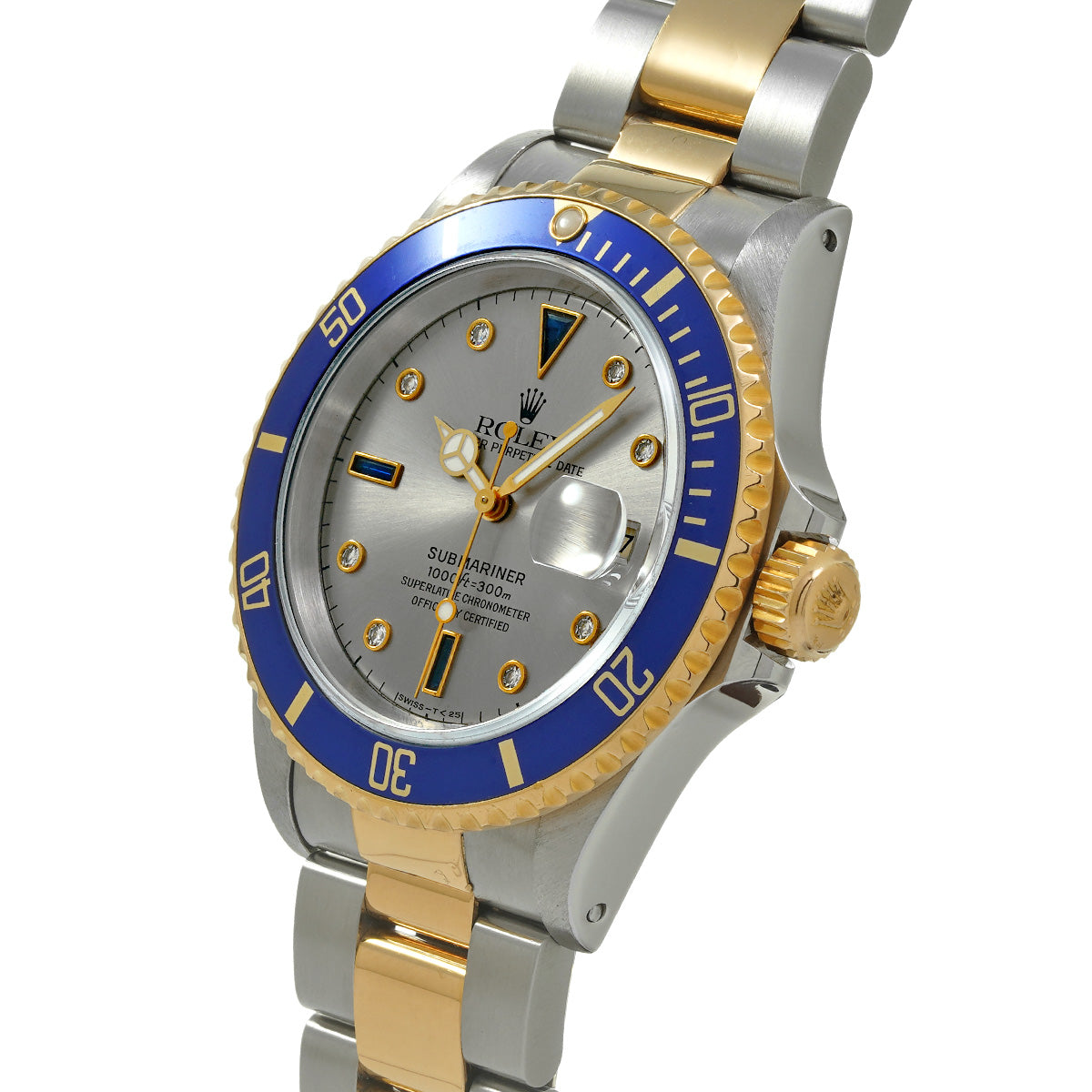 Submariner Date 16613SG S (manufactured circa 1994) Gray/Sapphire/Diamond ROLEX Men's [Pre-Owned].