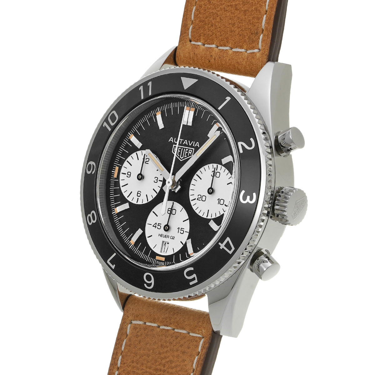 Autavia Heritage Calibre Heuer 02 Chronograph CBE2110.FC8226 Black/White TAG HEUER Mens [Pre-Owned]