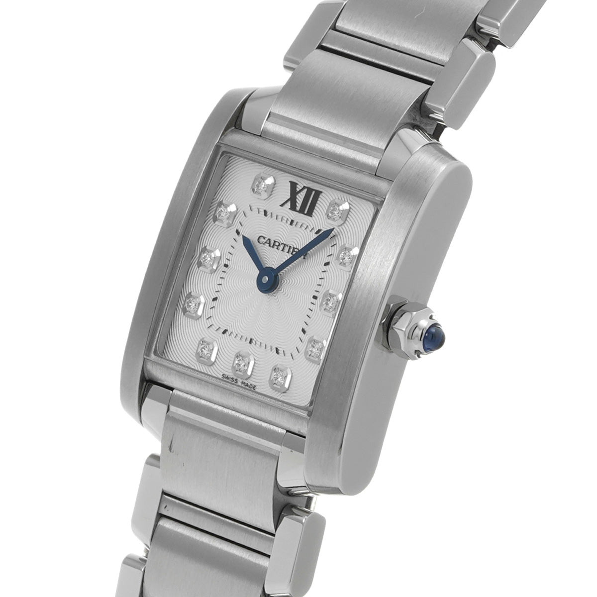 Tank Francaise SM WE110006 Silver / Diamonds CARTIER Ladies [Pre-owned]