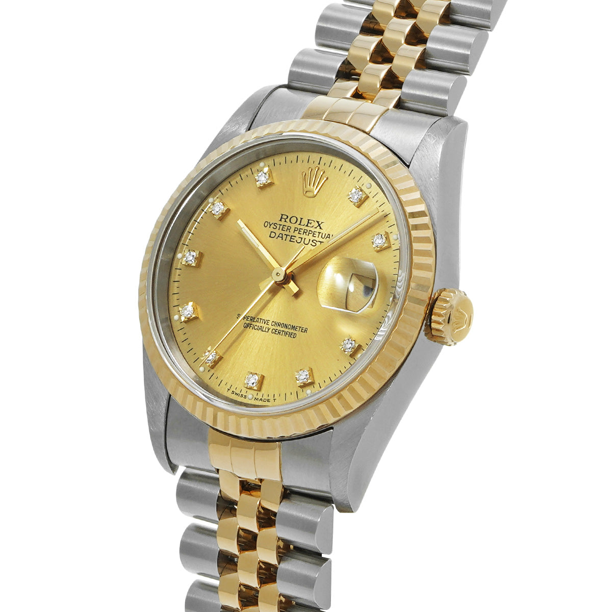 Datejust 16233G S (manufactured circa 1993) Champagne/Diamond ROLEX Men's [Pre-Owned].